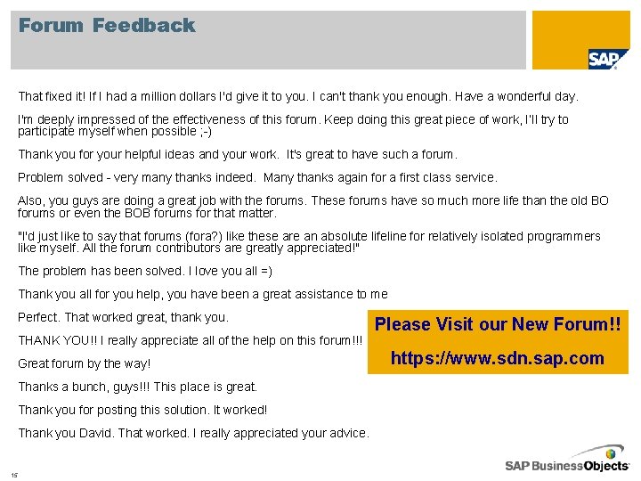 Forum Feedback That fixed it! If I had a million dollars I'd give it