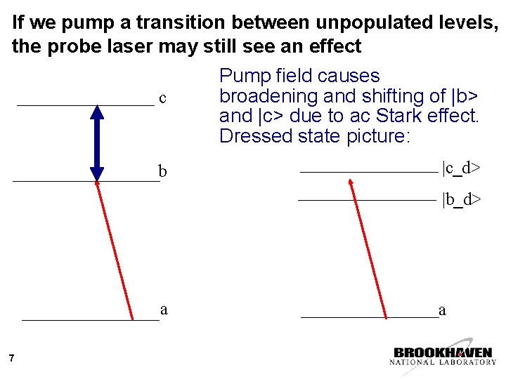 If we pump a transition between unpopulated levels, the probe laser may still see