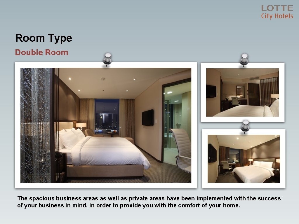 Room Type Double Room The spacious business areas as well as private areas have