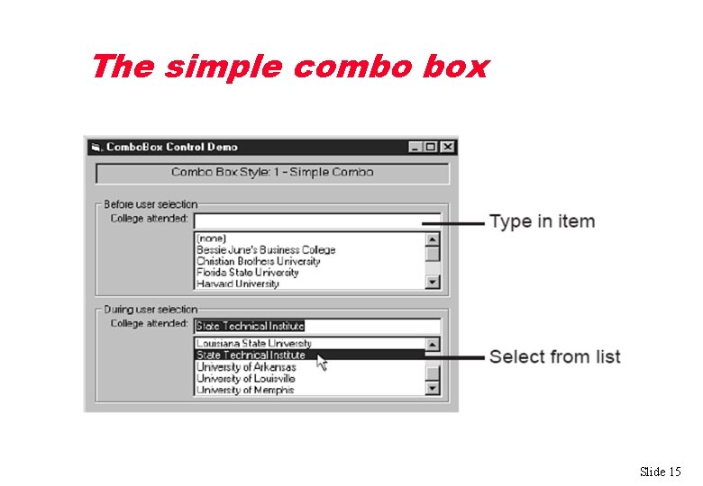 The simple combo box Slide 15 