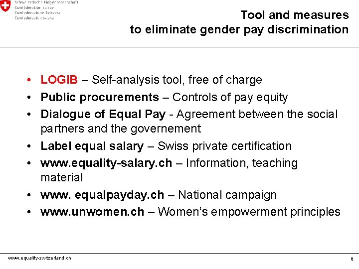 Tool and measures to eliminate gender pay discrimination • LOGIB – Self-analysis tool, free