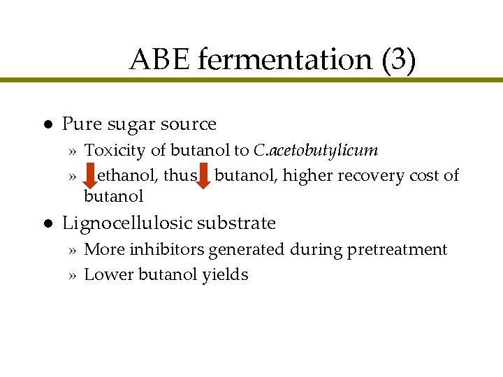 ABE fermentation (3) l Pure sugar source » Toxicity of butanol to C. acetobutylicum