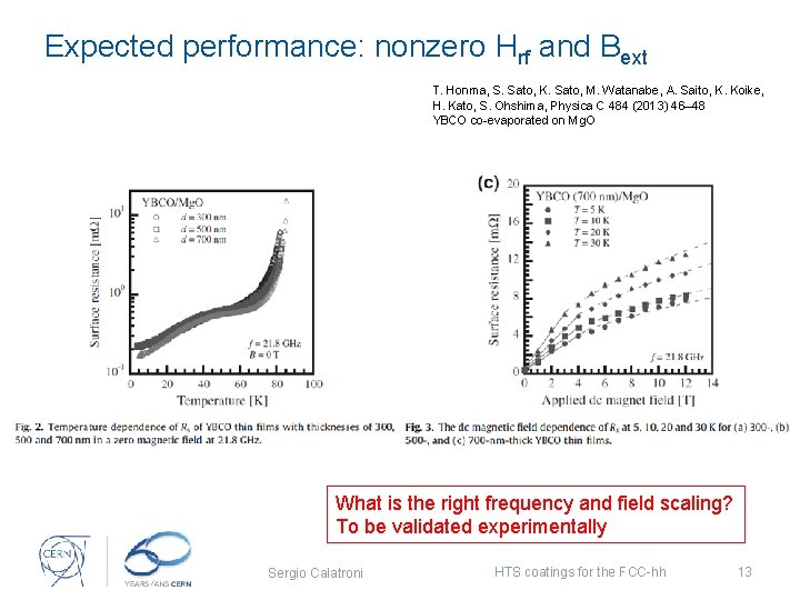 Expected performance: nonzero Hrf and Bext T. Honma, S. Sato, K. Sato, M. Watanabe,