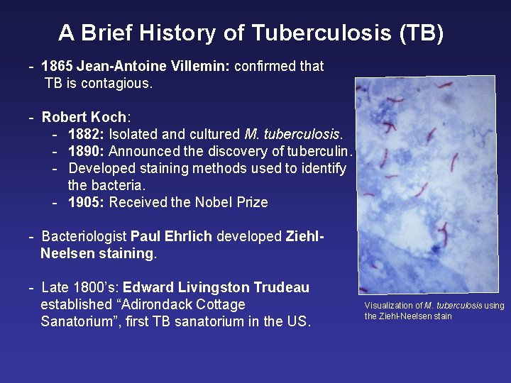 A Brief History of Tuberculosis (TB) - 1865 Jean-Antoine Villemin: confirmed that TB is