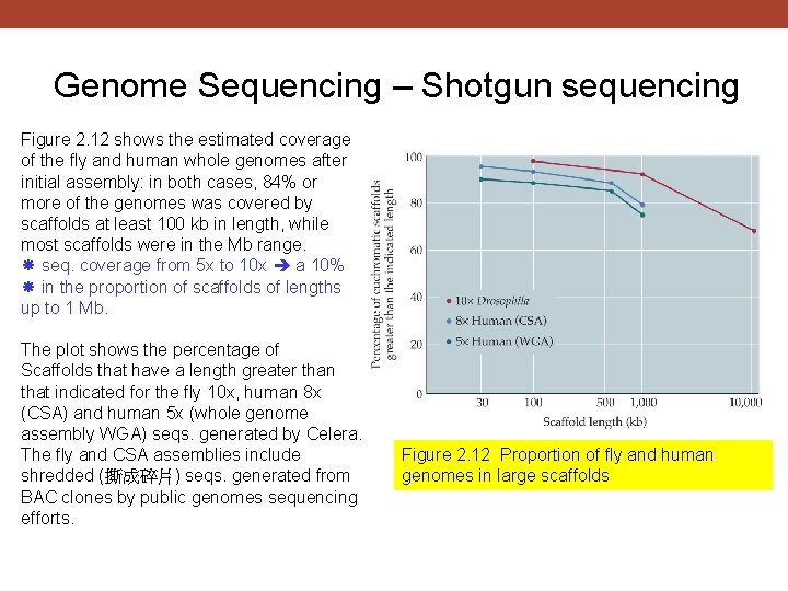 Genome Sequencing – Shotgun sequencing Figure 2. 12 shows the estimated coverage of the