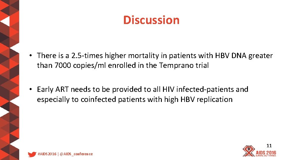 Discussion • There is a 2. 5 -times higher mortality in patients with HBV