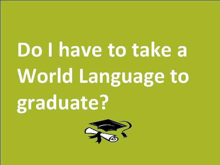 Do I have to take a World Language to graduate? 