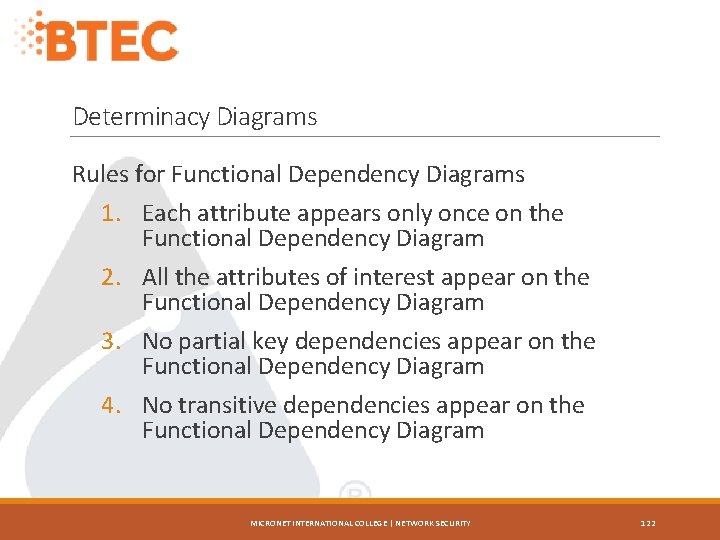 Determinacy Diagrams Rules for Functional Dependency Diagrams 1. Each attribute appears only once on
