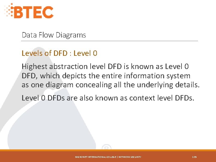 Data Flow Diagrams Levels of DFD : Level 0 Highest abstraction level DFD is