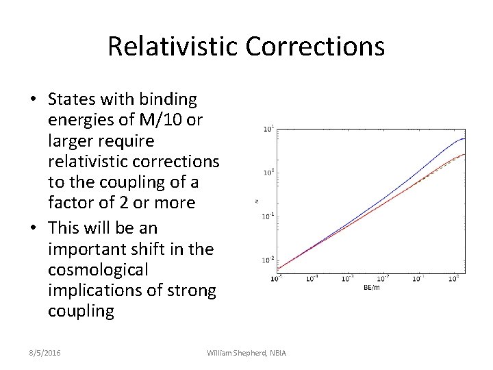 Relativistic Corrections • States with binding energies of M/10 or larger require relativistic corrections