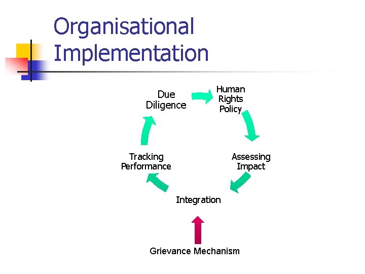 Organisational Implementation Due Diligence Human Rights Policy Tracking Performance Assessing Impact Integration Grievance Mechanism