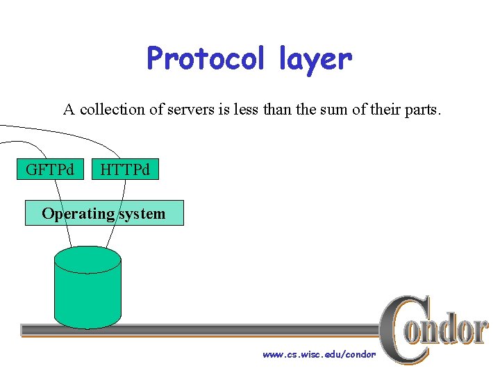 Protocol layer A collection of servers is less than the sum of their parts.