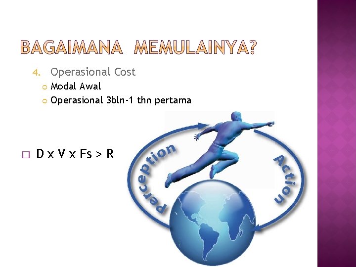 Operasional Cost 4. � Modal Awal Operasional 3 bln-1 thn pertama D x V Operasional Cost 4. � Modal Awal Operasional 3 bln-1 thn pertama D x V