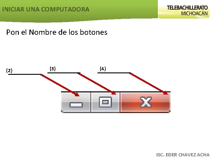 INICIAR UNA COMPUTADORA Pon el Nombre de los botones (2) (3) (4) ISC. EDER