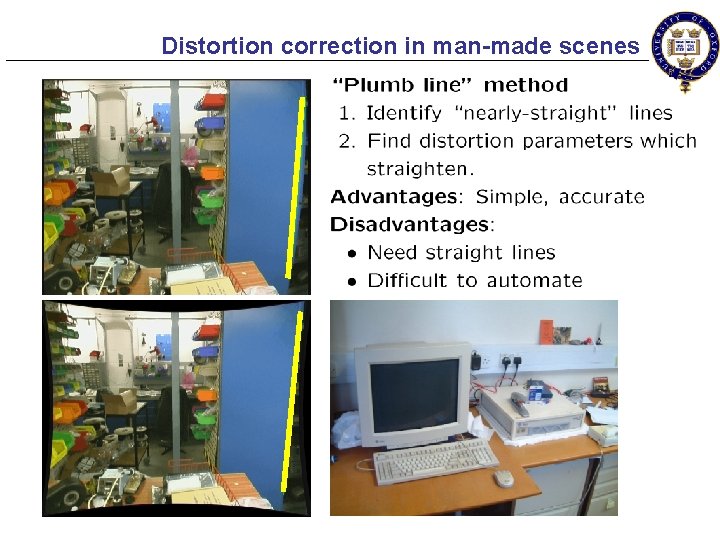 Distortion correction in man-made scenes 