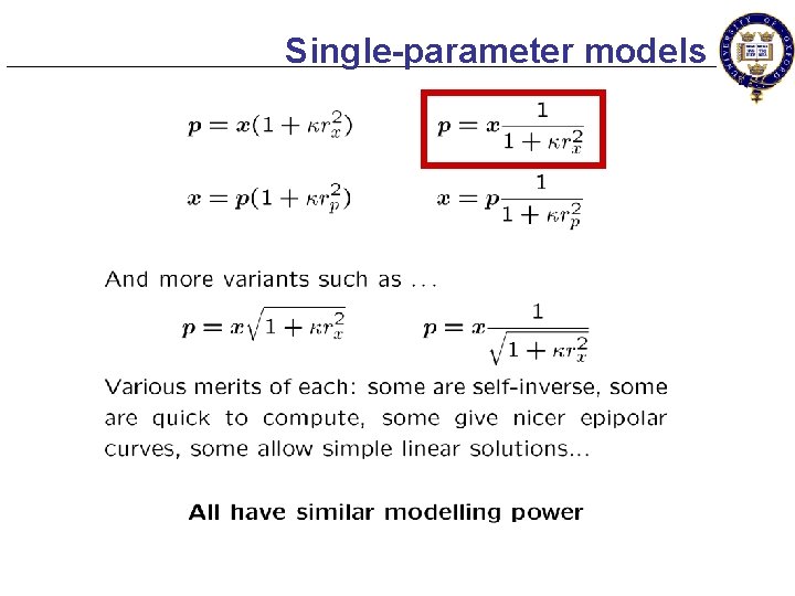 Single-parameter models 