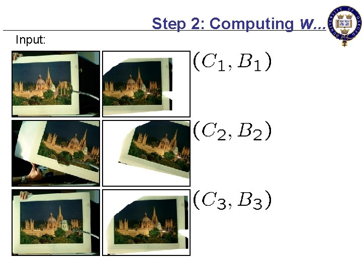 Input: Step 2: Computing w. . . 