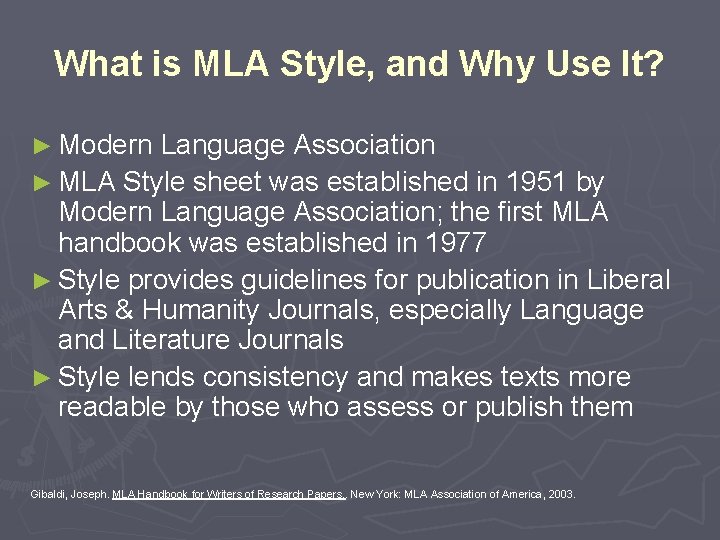 What is MLA Style, and Why Use It? ► Modern Language Association ► MLA