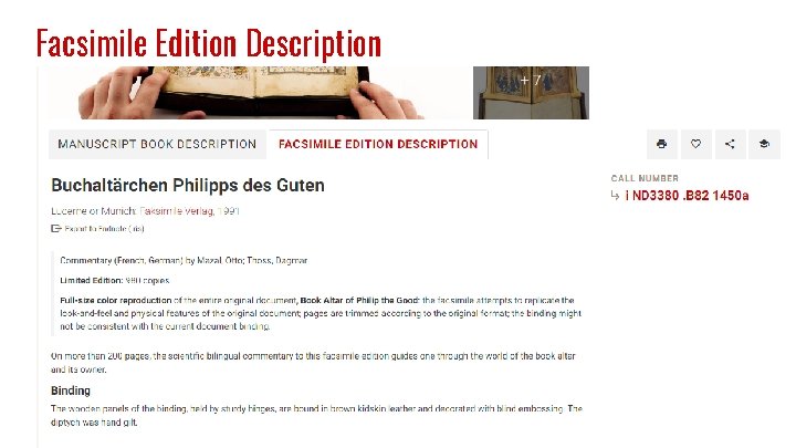 Facsimile Edition Description 