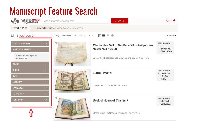 Manuscript Feature Search 