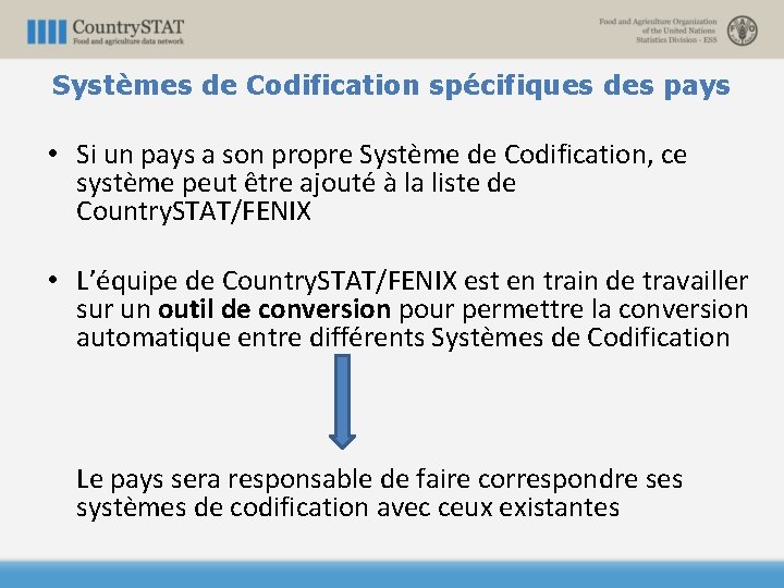 Systèmes de Codification spécifiques des pays • Si un pays a son propre Système