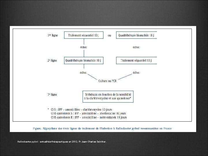 Helicobacter pylori : actualités thérapeutiques en 2012, Pr Jean-Charles Delchier. 