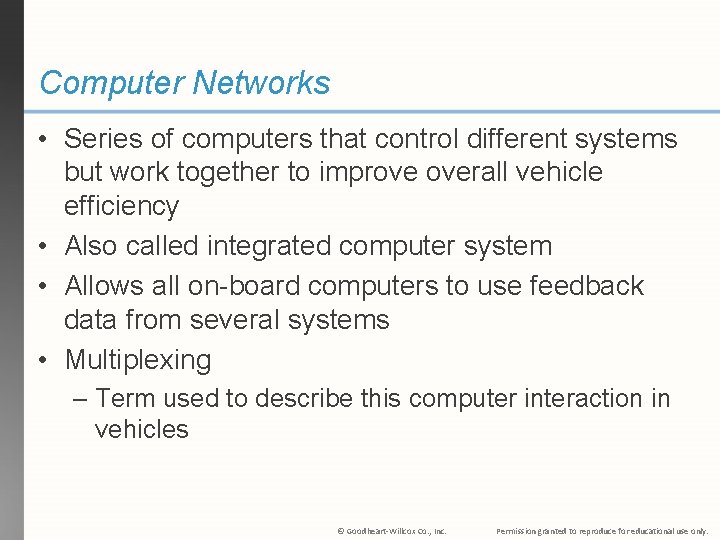 Computer Networks • Series of computers that control different systems but work together to