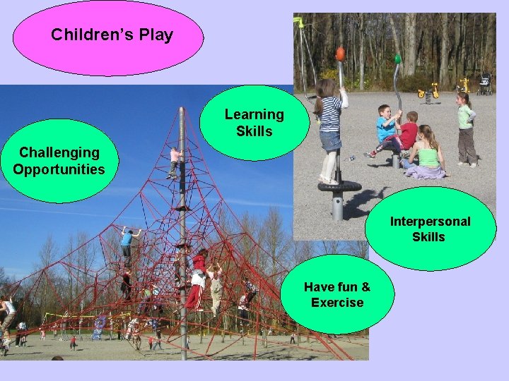 Children’s Play Learning Skills Challenging Opportunities Interpersonal Skills Have fun & Exercise 