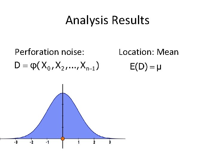 Analysis Results Perforation noise: Location: Mean 