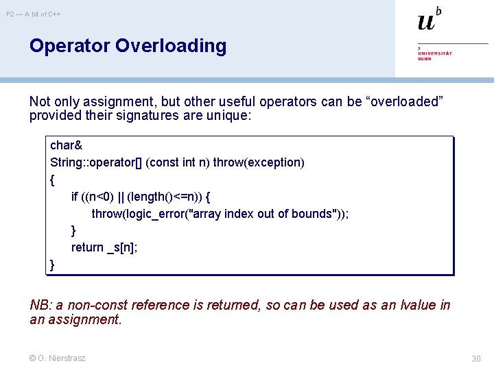 P 2 — A bit of C++ Operator Overloading Not only assignment, but other