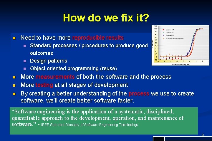 How do we fix it? n Need to have more reproducible results n n