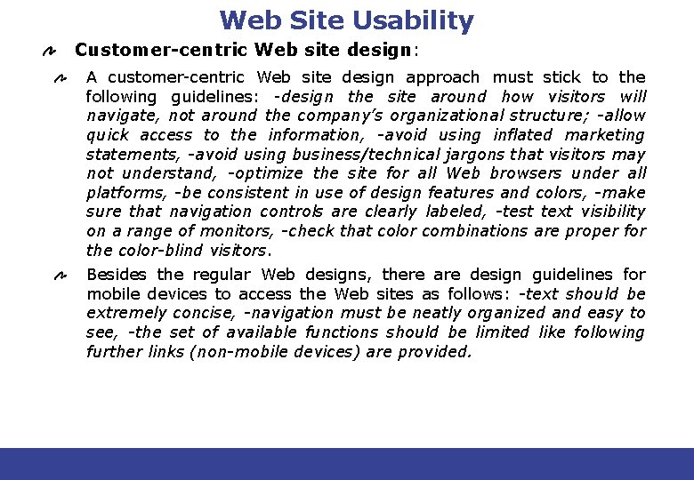 Web Site Usability Customer-centric Web site design: A customer-centric Web site design approach must Web Site Usability Customer-centric Web site design: A customer-centric Web site design approach must