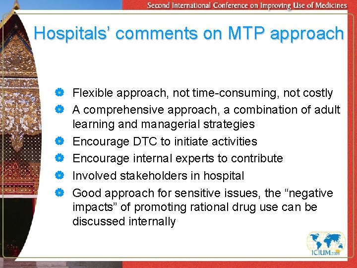 Hospitals’ comments on MTP approach | Flexible approach, not time-consuming, not costly | A
