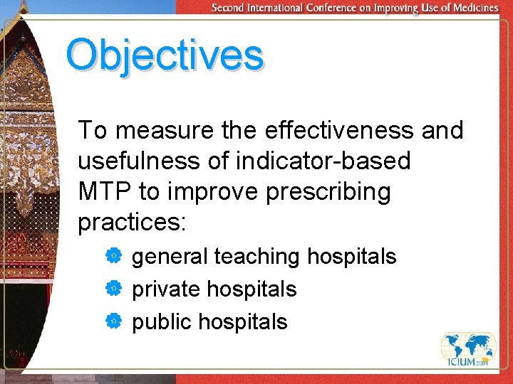 Objectives To measure the effectiveness and usefulness of indicator-based MTP to improve prescribing practices: