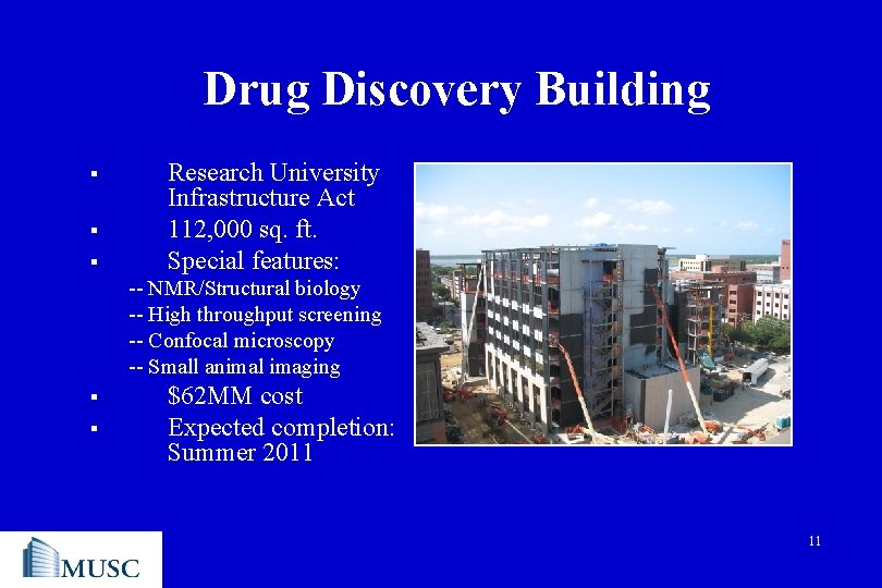 Drug Discovery Building § § § Research University Infrastructure Act 112, 000 sq. ft.