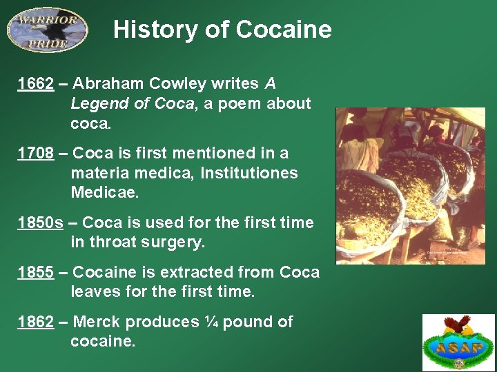 History of Cocaine 1662 – Abraham Cowley writes A Legend of Coca, a poem