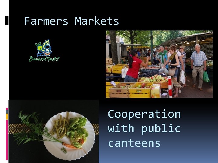 Farmers Markets Cooperation with public canteens 