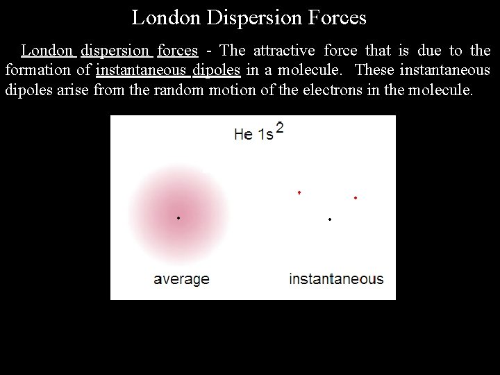 London Dispersion Forces London dispersion forces - The attractive force that is due to