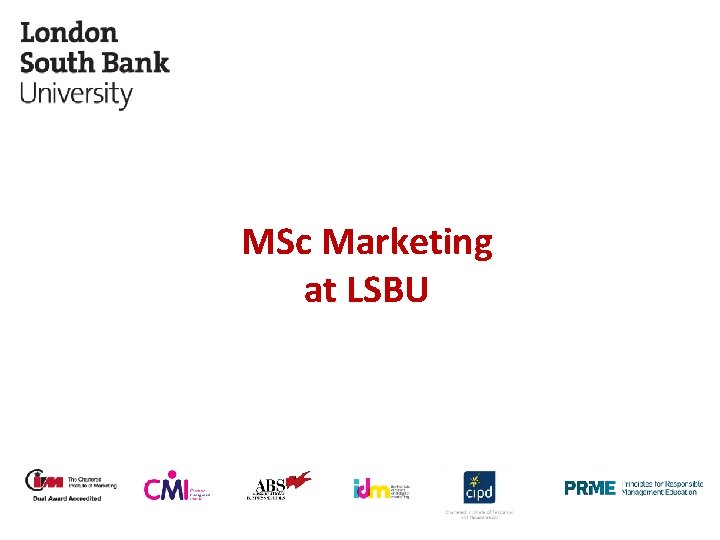 MSc Marketing at LSBU 