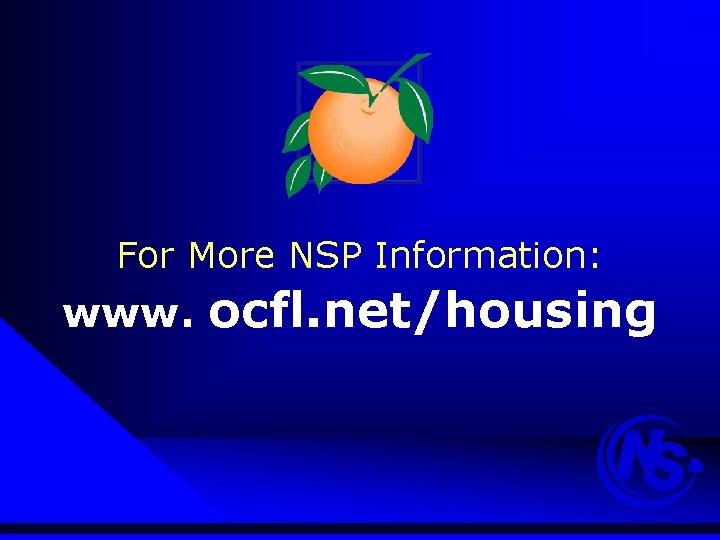 For More NSP Information: www. ocfl. net/housing 