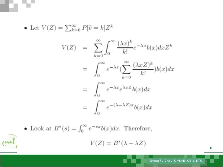 P. Cheng-Fu Chou, CMLAB, CSIE, NTU 