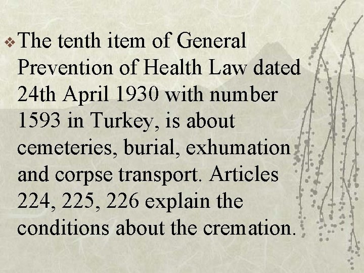 v The tenth item of General Prevention of Health Law dated 24 th April