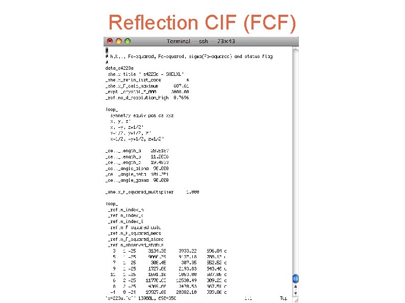 Reflection CIF (FCF) 