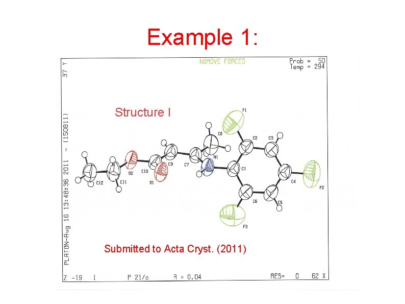 Example 1: Structure I Submitted to Acta Cryst. (2011) 