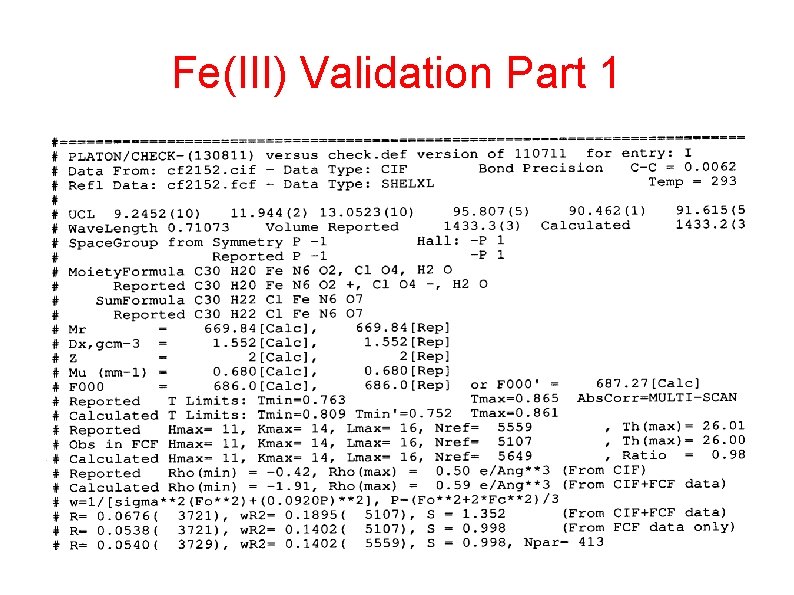 Fe(III) Validation Part 1 