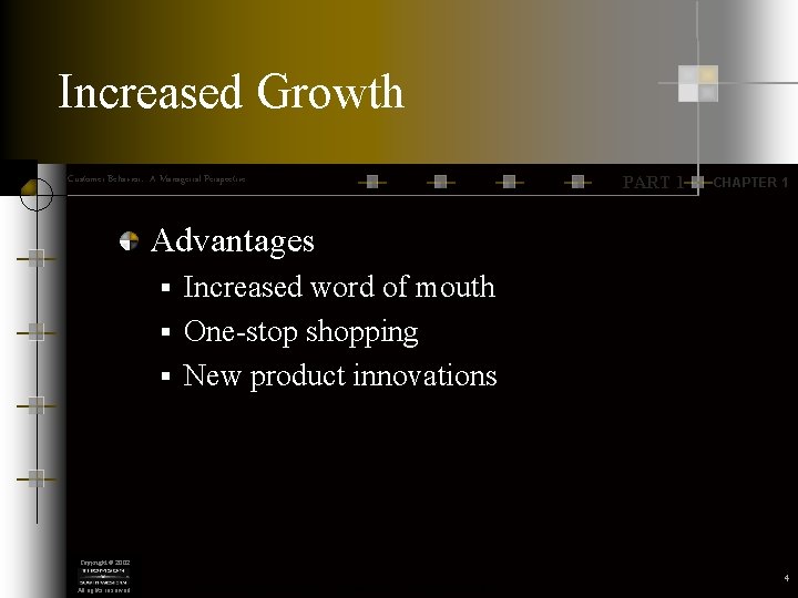 Increased Growth Customer Behavior: A Managerial Perspective PART 1 CHAPTER 1 Advantages Increased word