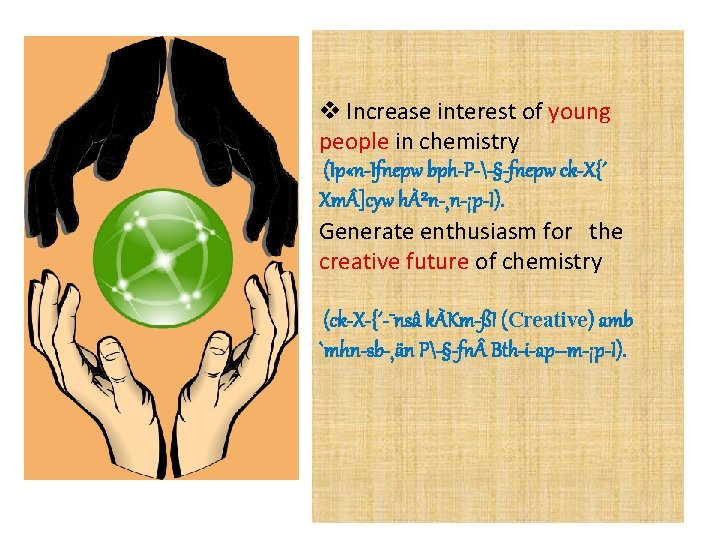 v Increase interest of young people in chemistry (Ip «n Ifnepw bph P 