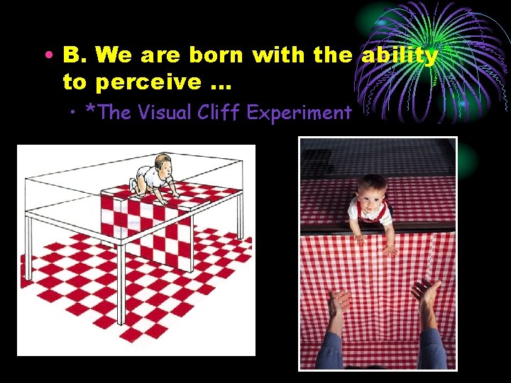  • B. We are born with the ability to perceive … • *The