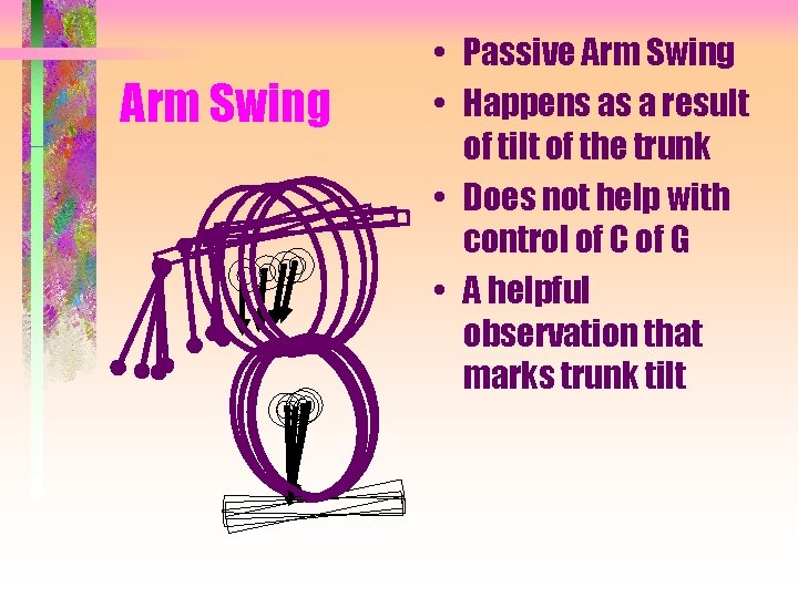 Arm Swing • Passive Arm Swing • Happens as a result of tilt of