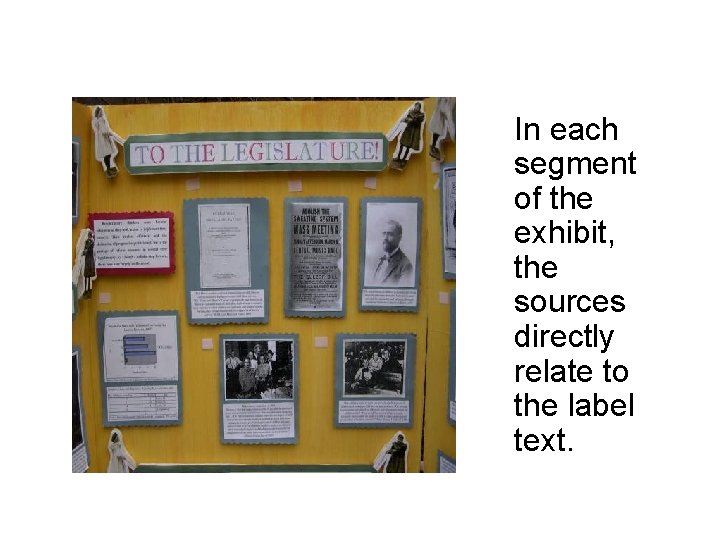 In each segment of the exhibit, the sources directly relate to the label text.